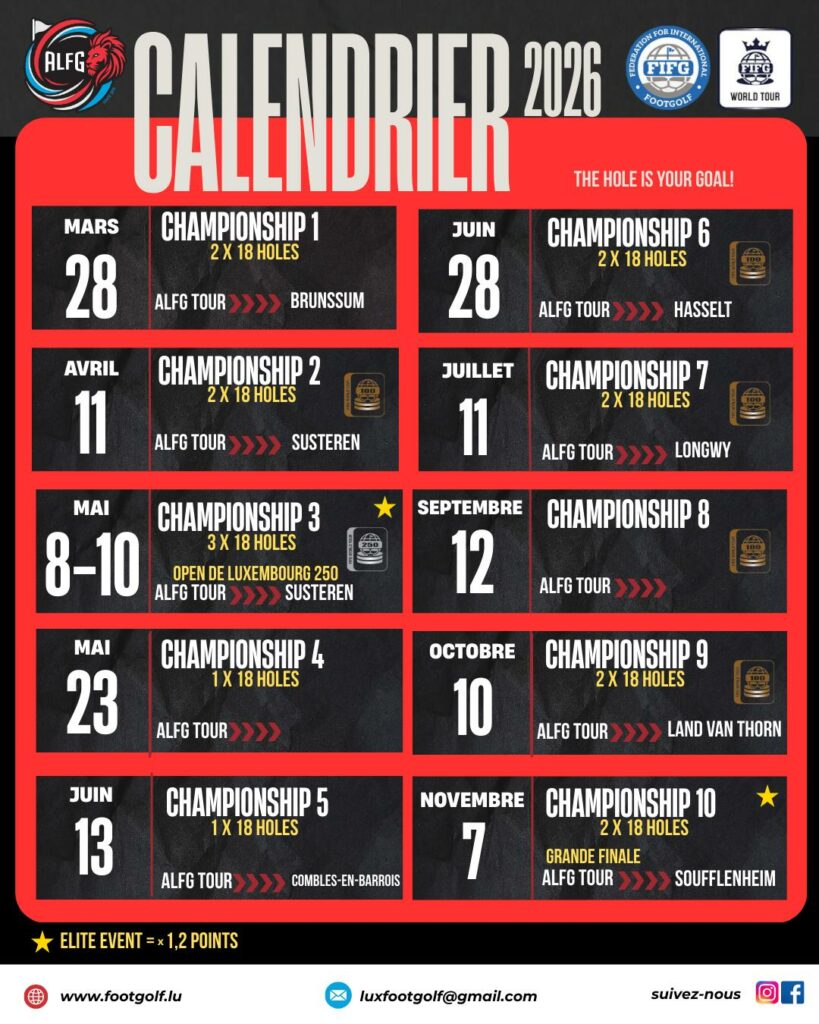 Calendrier ALFG 2026